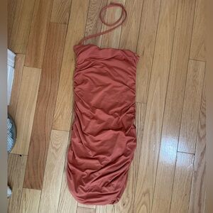 Oh Polly Coral Tie around neck Strapless Dress US 4